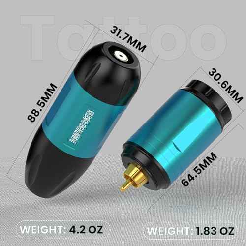 Wormhole Wireless Tattoo Gun Complete Tattoo Practice Kit Rotary Machine Kit Tattoo Gun with 1,500 mAh Capacity Power Supply 10 Tattoo Ink 20 Cartridge Needles Tattoo Supplies