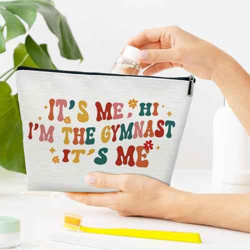 Gymnast Gifts Makeup Bag, It's Me, Hi I'm The Gymnast, Gymnastics Stuff and Graduation Appreciation Thank You Gifts for Women Girls Coworker