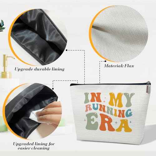 Running Gift Makeup Bag, In My Running Era Bag, Women Cosmetic Bag for Purse, Gifts for Sports Marathon Lovers, Runner Gym Stuff