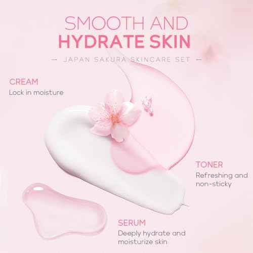 Skin Care Set, Cherry Facial kit for women, Skincare Kit Gifts For Teenage Girls, Skin Care Kit, Skincare Sets & Kits with facial wash, Toner, Serum, Eye Cream, Face Cream Birthday Beauty Care 5pcs