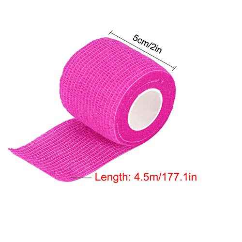 VideoPUP Tattoo Grip Cover Wrap,10PCS Disposable Cohesive Tattoo Grip Cover Elastic Bandage Handle Grip Tube for Tattoo Machine Tattoo Grip Accessories(Phosphor Pink)