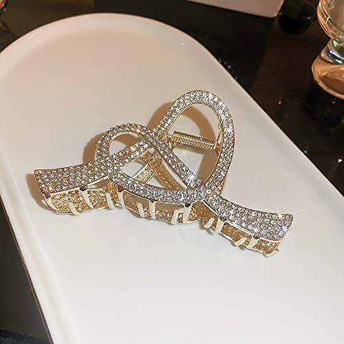 Rhinestone Hair Clips For Women£¬4inch Crystal Hair Catch Barrette Metal Jaw Clamp For Girls£¬Fancy Rhinestone Claw Fashion Hair Accessories For Lady'S Gift
