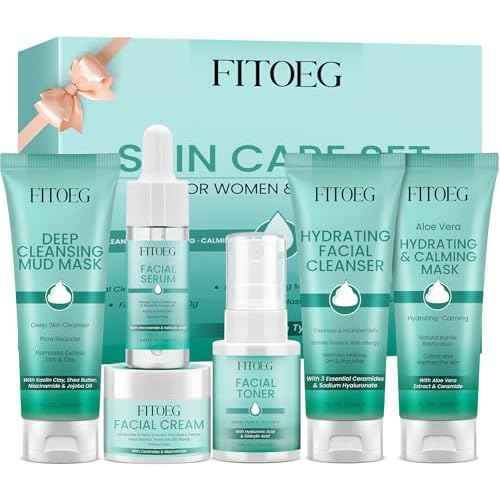 Teen Women Gifts,Skin Care,Skincare,Hydrate,Oil Control,Pore Shrinking,Anti-Allergy Facial Skin Care Routine Kit Travel Size Gift Set Stocking Stuffers for Teen Girls 10-12 16-18 & Women for All Skin