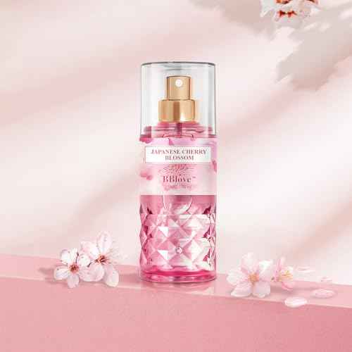 Japanese Cherry Blossom Bath and Body Gift Set - 2-Piece Travel Skincare Essentials (3oz Body Lotion + 2.5oz Fragrance Mist) Lightweight Hydrating Duo, Holiday Gift Set