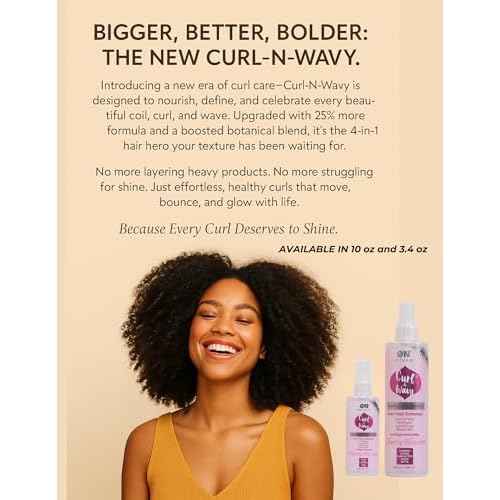 ON Natural Curl-N-Wavy 4-in-1 Hair Enhancer For All Hair Texture [Cherry Blossom]10 OZ