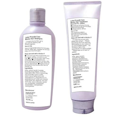 Lebel Proedit Care Works Hair Shampoo 300ml & Hair Ttreatment 250ml Set - Bounce Fit