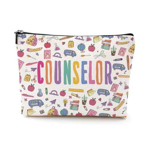 Inspirational Counselor Gifts Cosmetic Bag Counseling Office Must Haves Makeup Bag Appreciation Retirement Gifts for Women Friend Counselor Therapist Teacher Coworker Birthday Christmas Makeup Pouch