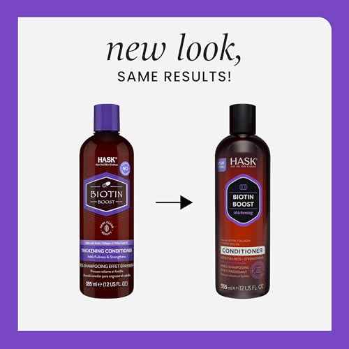 HASK Biotin Boost Thickening Shampoo + Conditioner Set | Adds Fullness, Strengthens, Volumizes, Sulfate-Free, Paraben-Free, Gluten-Free, Color Safe | 12oz each