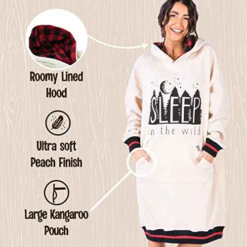 Lazy One Oversized Hoodie Sweatshirt, Comfortable Sleepwear, Sweater Dress For Women