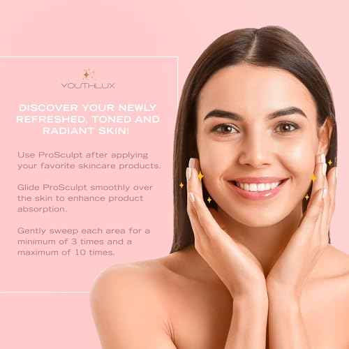 ProSculpt Heated Gua Sha Facial Massager ? Electric Guasha Tool for Face Sculpting, Relaxation & Skincare | Soothing Vibration Facial Massage Tool with Contoured Design (Rose Gold)