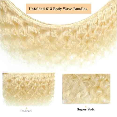 YISEA Brazilian 613 Body Wave 3 Bundles 300g 12A 100% Unprocessed Virgin Human Hair 613 Color Mixed Body Wave Hair Bundles 10 10 10