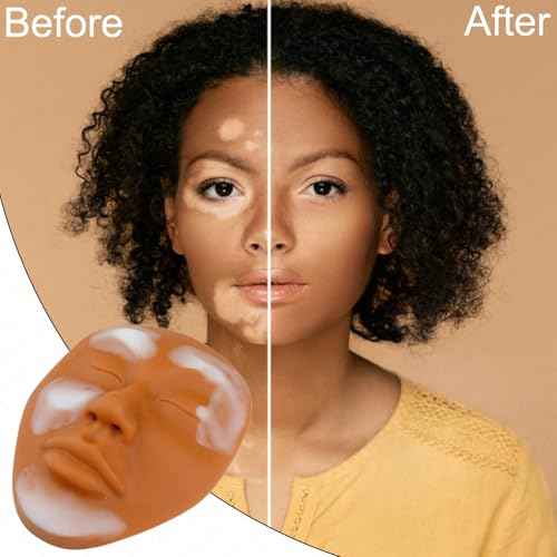 3D Vitiligo Skin Camouflage Tattoo Practice Face ? Premium Silicone Full Face Practice Skin for Permanent Makeup, Perfect for Tattoo Artists and Beginners