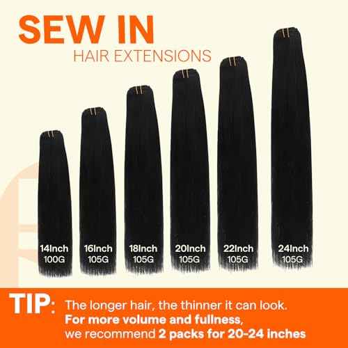 Full Shine Sew In Hair Extensions Real Human Hair 22 Inch Weft Extensions Real Remy Hair Color 2 Dark Brown Double Weft Full Head Straight Hair Weaves 105 Grams Hair Weft Bundles Straight Hair