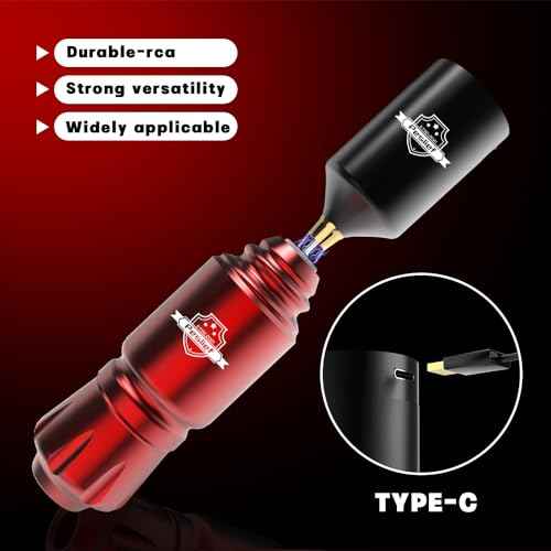 Rocket Tattoo Kit Wireless Tattoo Gun Machine Kit Complete with Tattoo Power Supply Cartridge Needles for Beginners Rotary Tattoo Pen Kit Tattoo Supplies