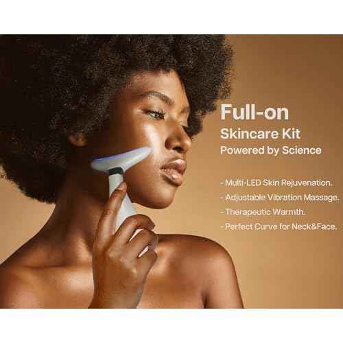 VRAIKO Lily Neck Face Massager, Face Sculpting Tool, Skin Rejuvenation Device with Thermal, Triple Action LED and Vibration, for Anti-Aging, Lifting and Tightening Sagging Skin (Pearl White)