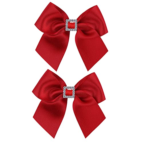 Red Valentine¡¯s Day Hair Clips,Glitter Grosgrain Hair Bows with Rhinestones,Boutique Valentine Christmas School Hair Accessories for Kids Girls Toddler