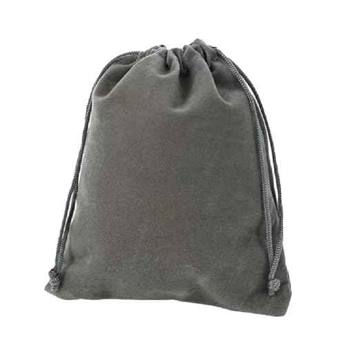 Aestivate 8 Pack Large Velvet Drawstring Pouch, Velvet Bag 8¡¿10 Inch Storage Bag Cosmetics Pouches Dust Bag 8 Pieces(Dark Grey)