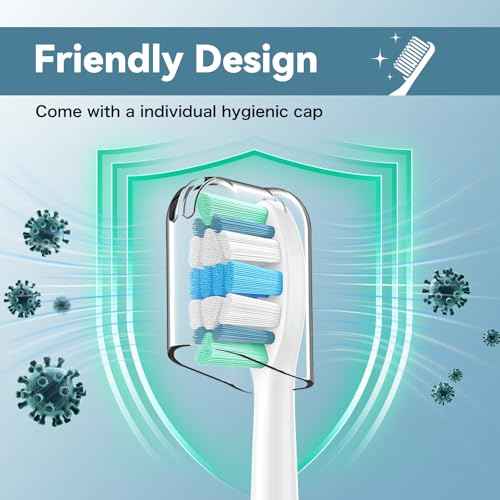 Replacement Toothbrush Heads Compatible with Philips Sonicare Replacement Brush Heads with Protective Cover Soft Dupont Bristles Electric Toothbrush Replacement Heads for Oral Health, 8 Pack