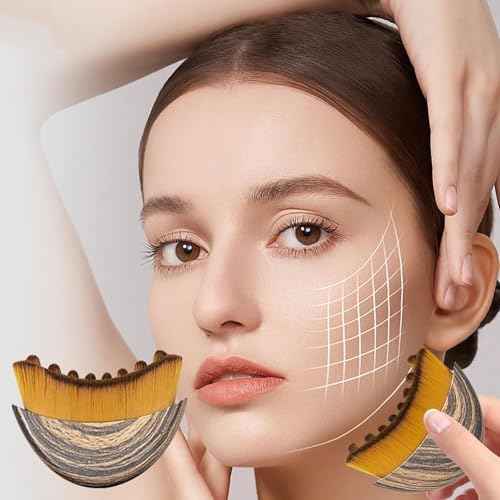 Lymphatic Contour Face Brush,Contour Face Brush for Lymphatic Drainage,Dry Lymphatic Drainage Massager,Ergonomically Designed to Fit The Skin Precisely