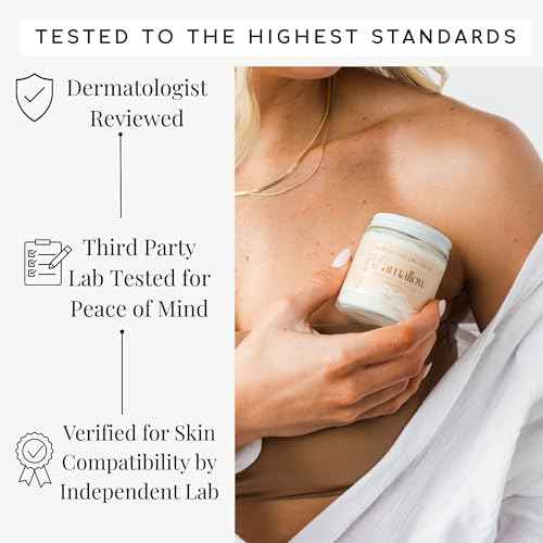 Amallow 100% Grass Fed Beef Tallow for Skin Care - Face + Body - Whipped Moisturizer for Sensitive Skin - Natural Lotion, 4 FL. oz. (Unscented)