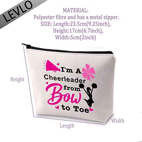 LEVLO Funny Cheerleader Gifts I'm A Cheerleader from Bow to Toe Makeup Bags Cheer Team Gift (I'm A Cheerleader)