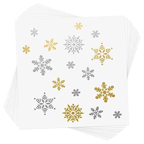 SNOWFLAKE FLURRY set of 10 premium waterproof metallic snowflake temporary Flash Tattoos | Holiday Party Favors, Frozen Party Supplies, Christmas party, snowflake party