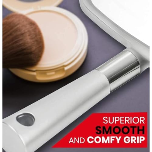 MIRRORVANA Large & Comfy Hand Held Mirror with Handle - Silver Salon Model (5-Pack)