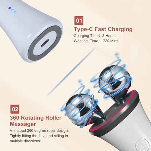 Microcurrent Facial Device - Electric Face Lifting & Toning for Face & Neck for Mother & Companion - Handheld Skin Care Device (White)