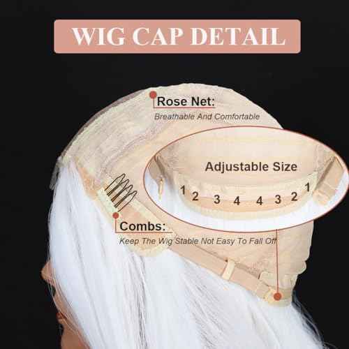 Colorful Queen White Wigs for Women 26 Inch White Long Wavy Wig Middle Part Glueless Lace Wig for Women Daily Party Use Halloween Cosplay