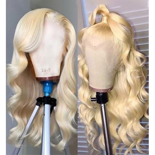 20 Inch 613 13x6 Lace Front Wig Human Hair, Blonde Wig Human Hair 13x6 Body Wave, 200% Density Daily Wear Pre-Plucked Bleached Wigs for Women