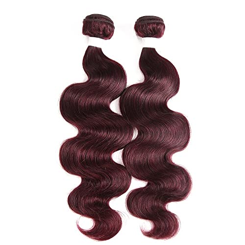 Remy Hair Body Wave Bundles - 99j Human Hair, 8A Grade Unprocessed Brazilian Virgin Hair, 26 Inch, For Black Women