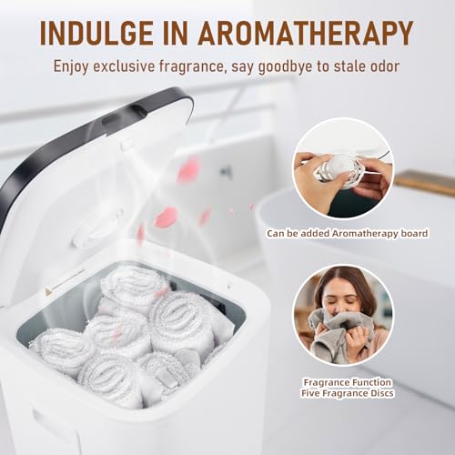 Towel Warmer for Bathroom, 23L Large Towel Warmers, Heated Towel Warmer Bucket with LED Display, 3 Heating Modes, 20/40/60 Min, Auto Shut Off, Child Lock, Black