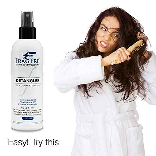 Hair Detangler Spray, 8 oz - Leave in Conditioner for Sensitive Skin and Scalp - Styling Heat Protectant Spray - Gluten Free Vegan Cruelty Free