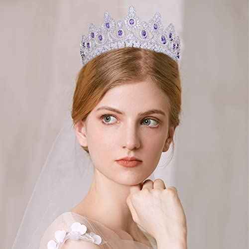 Aoligrace Luxury 5A Level Cubic Zirconia Bridal Tiaras for Wedding Quinceanera CZ Crowns Pageant Headpiece Hair Accessories