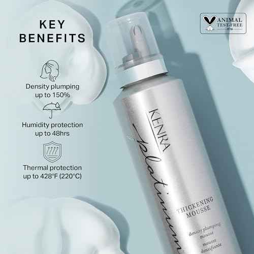 Platinum Thickening Mousse 12 | Volumizing Styler | Adds Fullness & Body | Humidity Protection Up To 48 hours | Density Plumping up tp 150% | Thermal Protection | All Hair Types