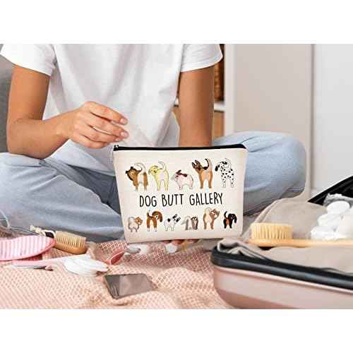 Dog Butt Gallery Makeup Bag,Cute Dog Puppy Funny Cosmetic Bag Best Gift Idea for Dog Lovers Teen Girls Women,Dog Owners Gifts,Birthday Christmas Valentine's Day Gift Makeup Bag