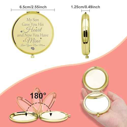Daughter in Law Gift from Mother Compact Mirror Appreciation Gift for Daughter in Law Bridal Shower Presents for Stepdaughter from Mom Christmas Personal Makeup Mirror to My Girl Wedding Day Presents