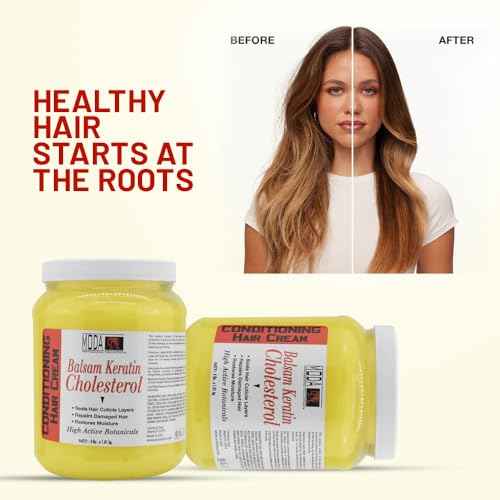 MODA - Cholesterol Deep Conditioning Hair Cream with Keratin, Panthenol, Collagen Amino Acids, Jojoba Oil, and Vitamin E ? 64 Oz