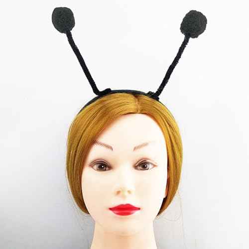 YAXAMING 2 Pcs Halloween Bee Antenna Headband Black Antenna Hair Hoops Animal Headpiece Hairband Hair Bands Women Christmas Cosplay Holiday Festival Parade Wedding Dress Up Birthday Party Accessories