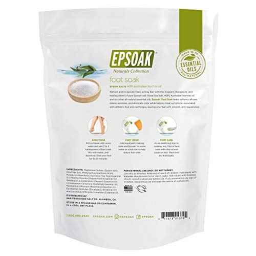 Tea Tree Oil Foot Soak with Epsoak Epsom Salt - 2 Pound Value Bag - Made in The USA