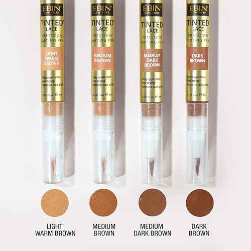 Tinted Lace Precison Parting Pen Dark Brown 0.105oz -Wig Lace Tint with Brush Applicatior, Easy to use, Long Lasting Formula, Blends Natural, Seamless Finish