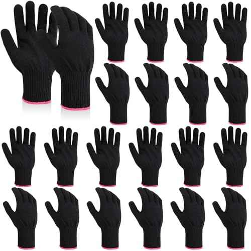 Suhine 20 Pcs Professional Heat Resistant Gloves for Hair Styling Curling Heat Resistant Work Gloves