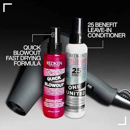Redken Quick Blowout Heat Protectant Spray For All Hair Types - Smooths & Adds Shine, Lightweight Blowdry Styling Primer with Heat Protection