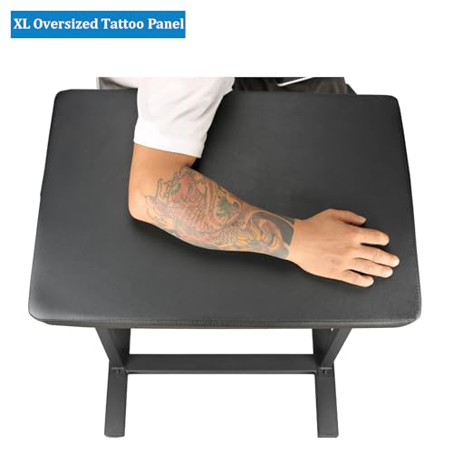 Tattoo Arm Rest XL, Multifunctional Tattoo Arm Rest Stand, Base Structure w/Strong Stability, With Glove Rack, Pigments Rack, Quick installation, Adjustable Height