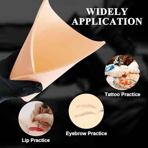 3MM Tattoo Practice Skin Transfer Paper Kit - Anghie 3pcs Fake Skins 3MM Thick with 10pcs Transfer Paper for Beginners & Artists Tattoo Supplies