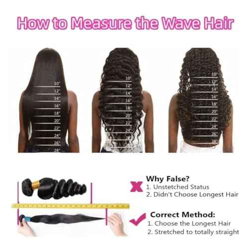 Loose Wave Bundles Human Hair Short Brazilian Virgin Human Hair Loose Wave Natural Black Color Can Be Dyed and Styled 3 Weave Bundles Total 300g 14 16 18 Inch