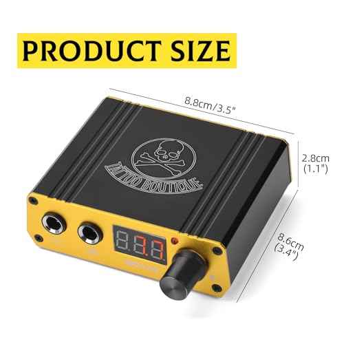 Tattoo Power Supply, ATOMUS LCD Mini Digital Rotary Tattoo Machine Gun Power Supply with RCA Foot Pedal Connection Port