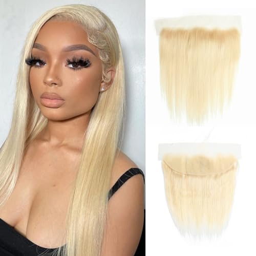 613 Blonde Lace Frontal 13X4 Transparent Hd Lace Human Hair Long Straight Ear To Ear Brazilian Virgin Remy Human Hair Free Part With Baby Hair Bleach Knots 24 Inch