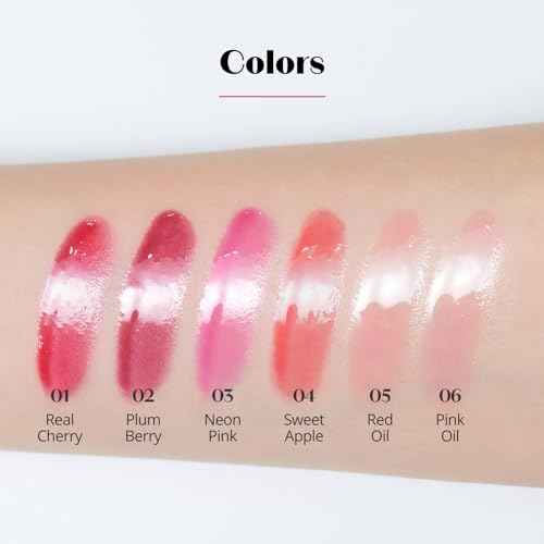 ETUDE Dear Darling Oil Tint #2 Plum Berry 4.2g | High Moisturizing and Strong Hydrating Lip Oil/Lip Gloss | Smooth and Moist Lips | Non-Sticky Lip Oil Tint For Dry Lips | K-beauty