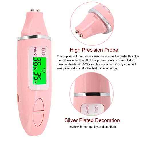 Skin Checker, Oil Tester Portable Digital Lcd Display Skin Sensor Tester Face Water Oil Analyzer Skin Analyzer